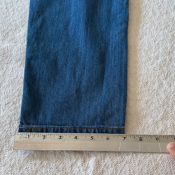 Levi's Women’s Denim Overalls straight leg blue pockets distressed boho hippie - Picture 13 of 13